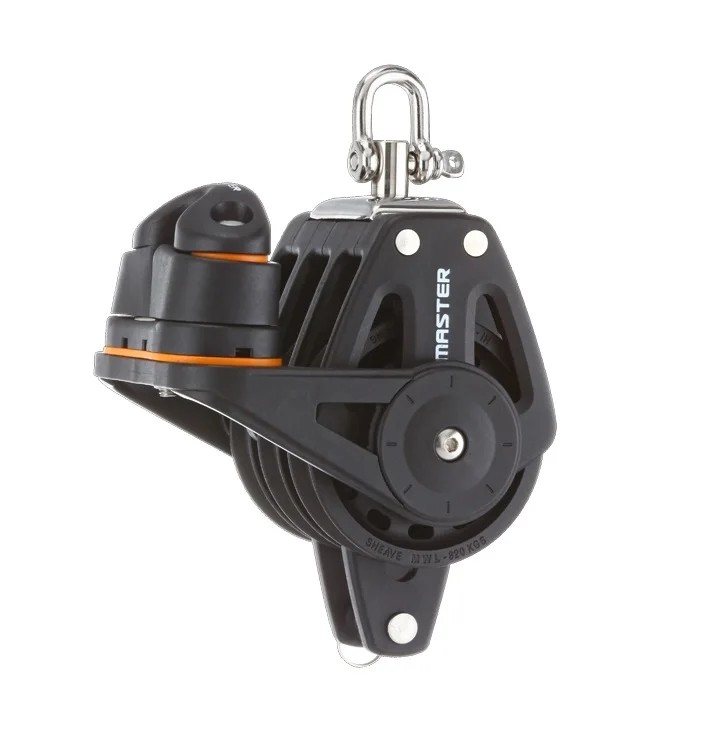 Sailboat Hardware 72mm 2 5/6" Triple Swivel Shackle Becket Fairlead