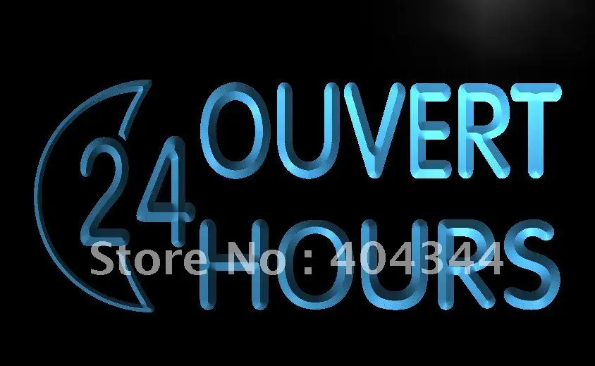 LK182- OUVERT 24 Hours Cafe Food LED Neon Light Sign home decor crafts | Дом и сад