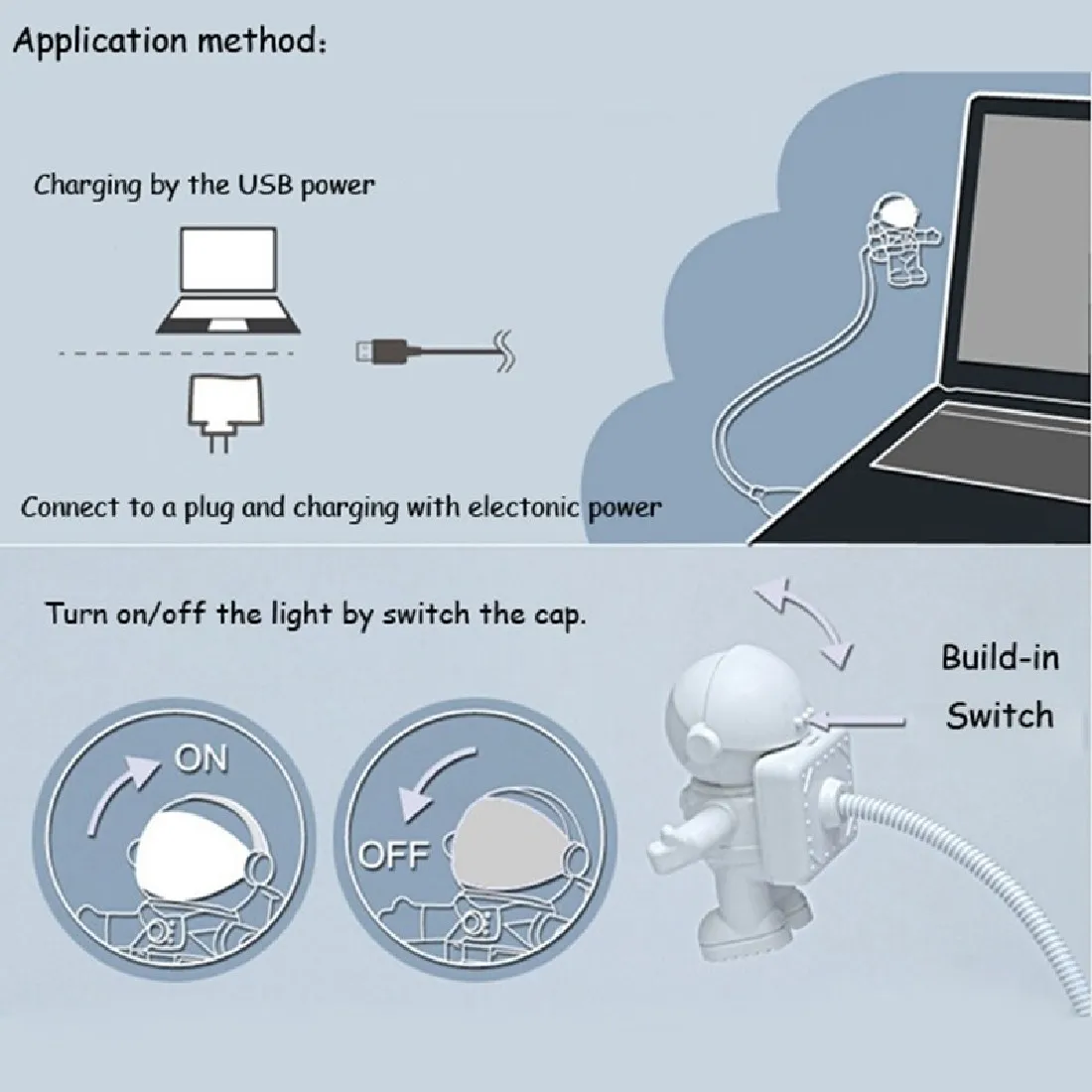 Новый Стиль Прохладный Новый астронавт, космонавт USB светодиодный регулируемый ночник для компьютера настольная лампа настольная