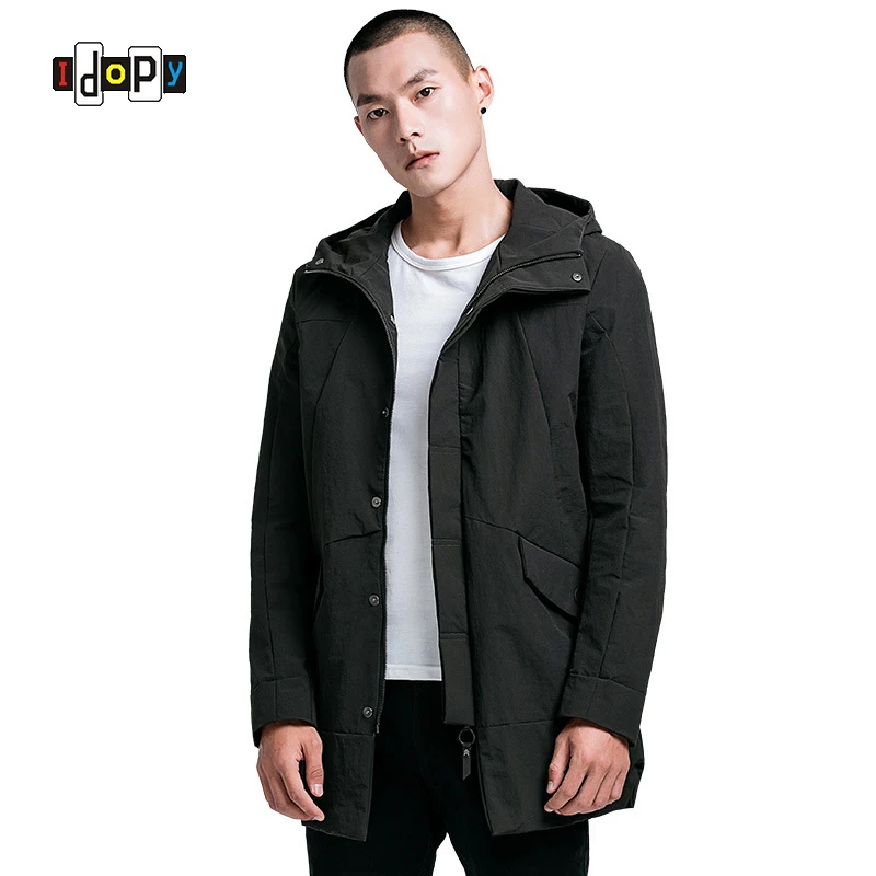 Idopy мужской Hi-street Хип-хоп тонкий мужской тонкий жакет Fit Hoody куртки ветровки Куртка в уличном стиле и пальто для мужчин