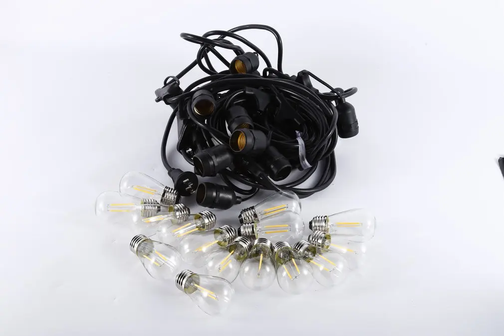 

LED Outdoor Weatherproof High-End Commercial Grade Lights- WeatherTite Technology - Includes 2-watt LED Bulbs - 50 Foot Strand