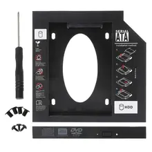 12,7 мм пластиковый второй HDD Caddy SATA Привод отсек SATA 3,0 2,5 дюймов SSD чехол для ноутбука CD/DVD rom