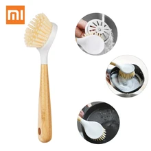 Xiaomi Youpin щетка многофункциональный нейлон блюдо щетка для чистки посуды с бамбука ложки с длинной ручкой, Кухня горшок ершик для очистки сковороды