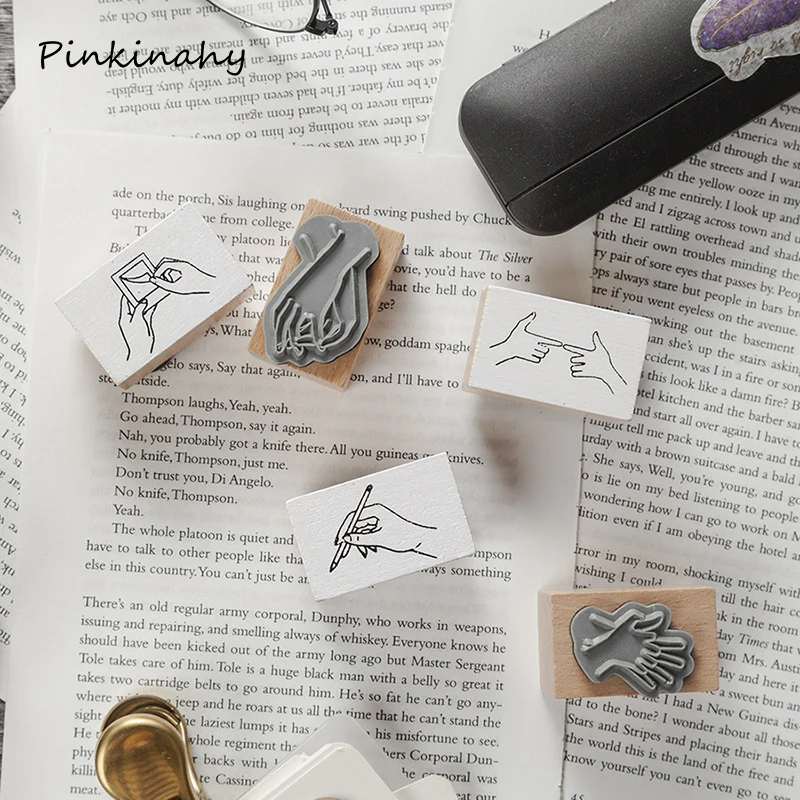 Винтажные канцелярские гаджеты жестовая печать DIY Деревянные и резиновые штампы