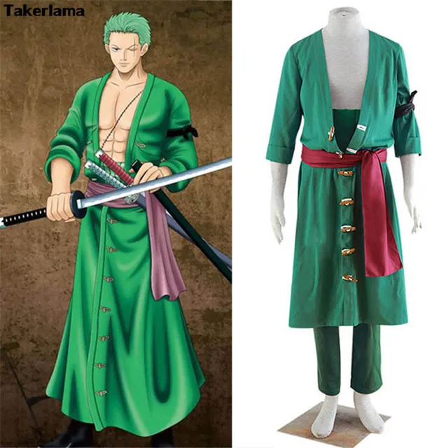 Takerlama Anime One Piece Roronao Zoro Swordman Cosplay Costume 