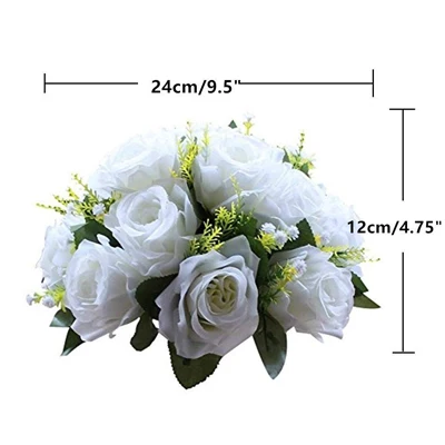 White rose ERMAKOVA 3 размера серебряный подсвечник цветочный садовый стол Цветочная ваза подсвечник свадебный дорожный направляющий реквизит украшение дома - Цвет: White rose