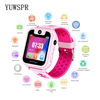 

Kids Tracker Watch Life Waterproof GPS LBS Location 1.54 inch Touch Screen Camera SOS Call Children Smart Phone Clock S6 1pcs