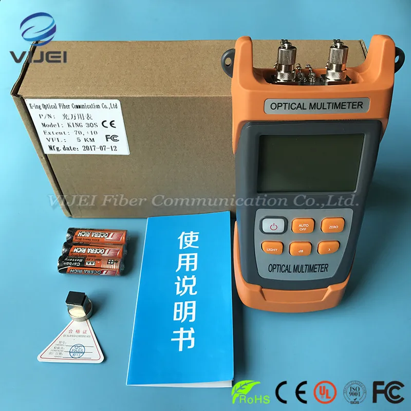 

Best quality 2 IN 1 Optical power meter -70 to + 10dBm + VFL Visual fault locator 1mW 5KM KING-30S