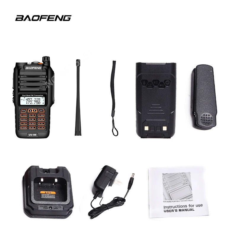 BaoFeng UV-9R плюс Водонепроницаемый портативная рация 8 Вт UHF VHF Двухдиапазонный IP67 КВ трансивер УФ 9R Ham Портативный радио