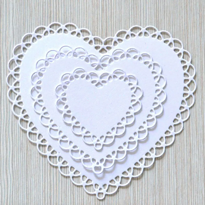 Nested lace heart frame metal Cutting Dies Scrapbooking craft Dies cuts thin paper art emboss card make stencil 10.7x10cm