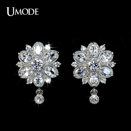 

UMODE Princess Flower Top Quality Marquise Cut CZ Stud Earring UE0022