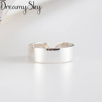 

Wholesale Wedding Jewelry 925 Sterling Silver Shiny Smooth Rings For Women Punk Style Luxury Adjustable Size Statement Ring
