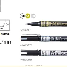 YQB 3 шт./компл. Сакура ручка сенсорный наконечник пули маркер краски золотой серебряный белый 0,7 EF