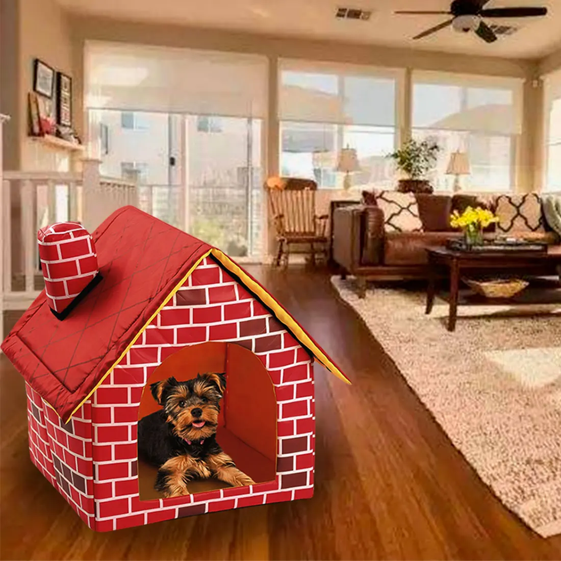 Portable Brick Pet Dog House Nest Removable Warm and Cozy