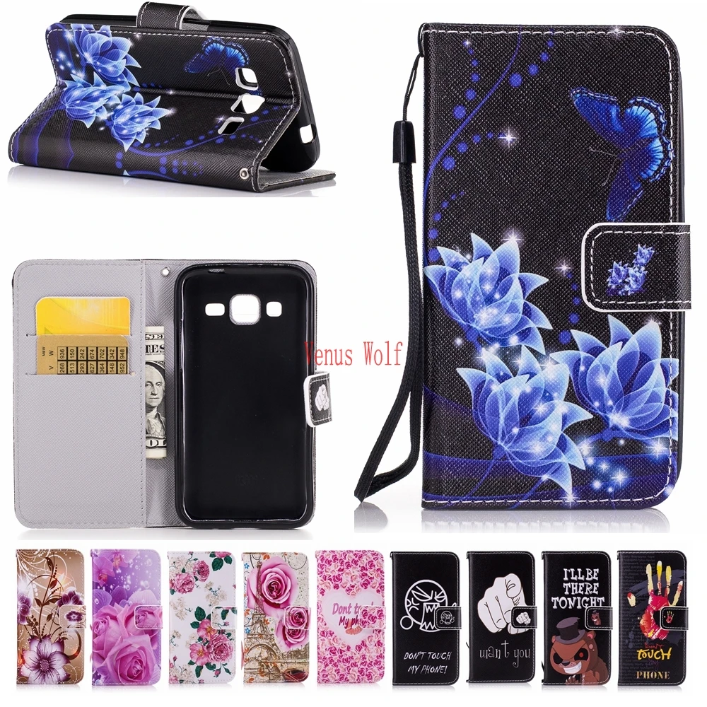 Кожаный чехол бумажник для Samsung Galaxy Core2 Core 2 G355H DS G355HDS G355M|case for samsung galaxy|case samsungwallet case