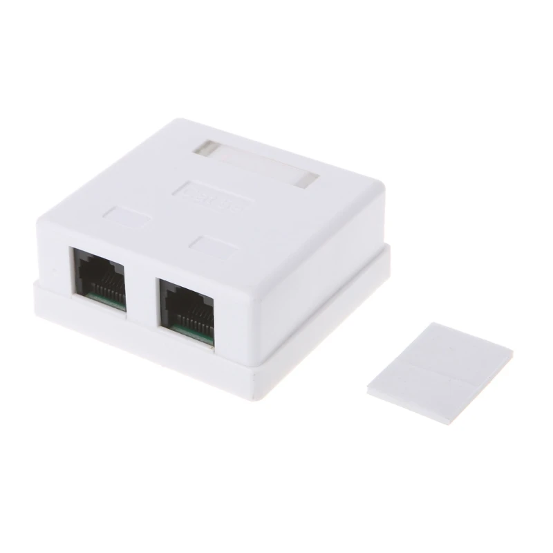 RJ45 Junction Box CAT5e Network Connector 2 Port Desktop Extension Cable Box Adapter