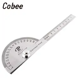 Нержавеющая сталь круглая голова поворотный транспортир Angle Finder правило мера Tool Kit
