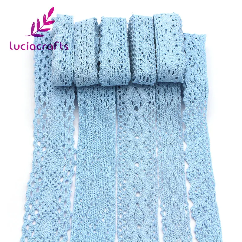 

Lucia Crafts 2y/6y Blue Cotton Embroidered Lace Trim Ribbons DIY Garment Headdress Wedding Wrapping Fabric Materials N0101