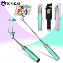 Mini Selfie Stick With Button Wired Silicone Handle Monopod Universal For iPhone 6 5 Android Samsung Huawei Xiaomi Sticks