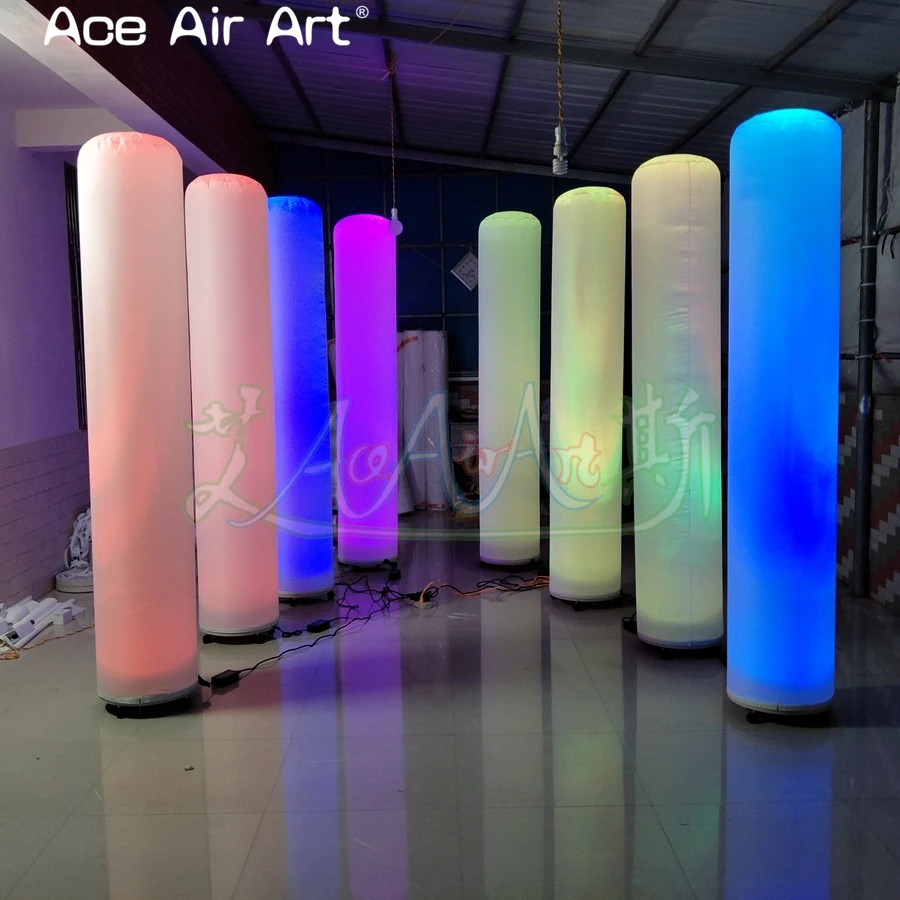 8 шт. хит продаж фон led украшения надувная трубка/колонна, изменение освещения надувной столб сделано Ace Air Art