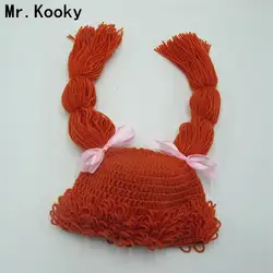 Mr. Kooky парик шапки милые Капуста патч вдохновил Dolly шапки для маленьких девочек вязаные зимние шапочки с косами детей подарки на день