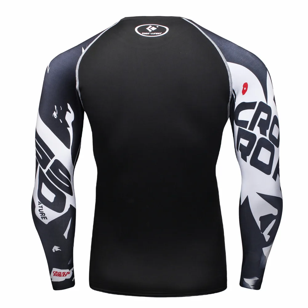 Goede Mens Compressie Shirts Bodybuilding Huid Strakke Lange Mouwen Jerseys Clothings MMA Oefening Workout Fitness Sportkleding