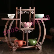 Цельное деревянное Куриное Крылышко, деревянные, средней высоты арки Луны стиль curio полки, орнамент маятника стойки