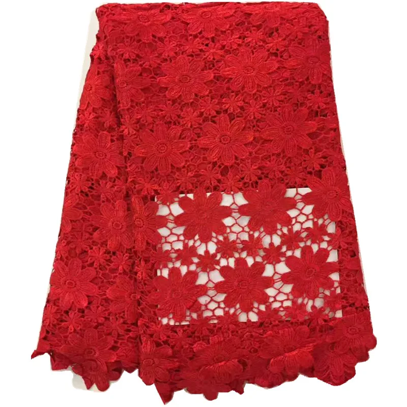 Red Color High Quality Water Soluble Lace Nice Guipure Chemical Cord African Fabric 5 colors | Дом и сад