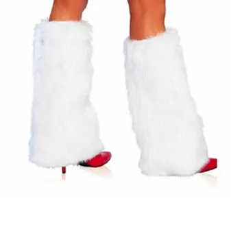 

Women Boots Covers Furry Leg Warmers Christmas Winte White Warm Podotheca For Ladies Sexy Fashion Design W3