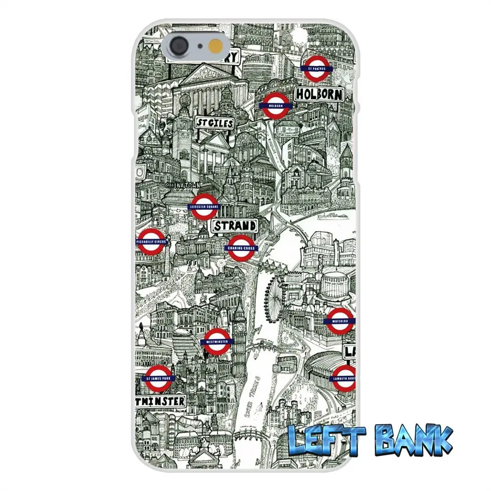 Винтажный мягкий чехол для телефона из ТПУ с изображением Лондонской подземной