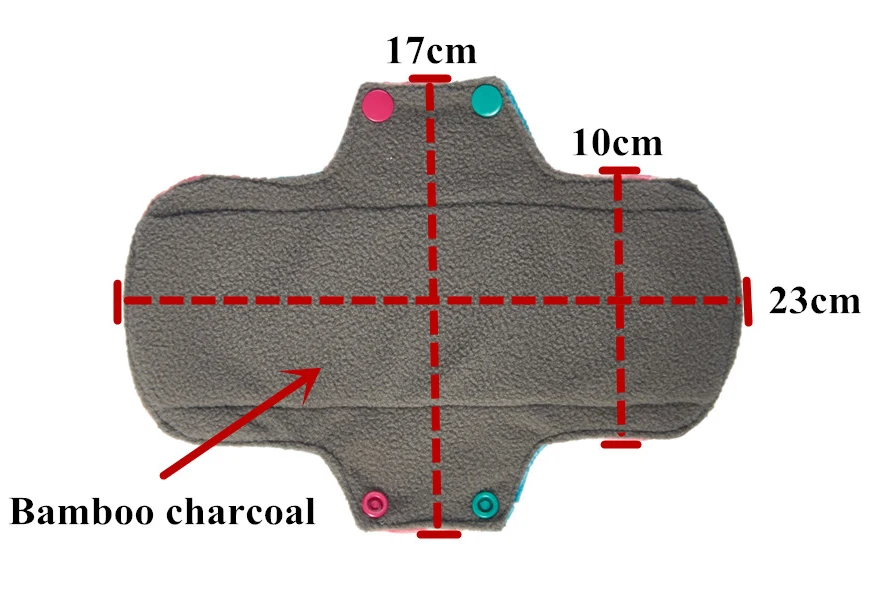 " Regualr тканевая менструальная прокладка гигиеническая салфетка женский вкладыш многоразовое дышащее волокно из бамбука или бамбукового угля