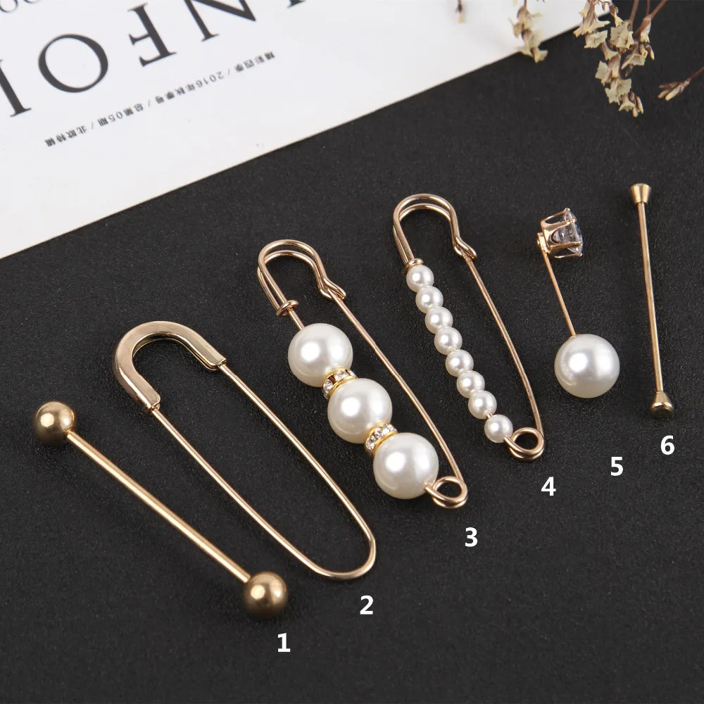 Buy Mdiger Men's Metal Pearl Pin Brooch Corsage Double