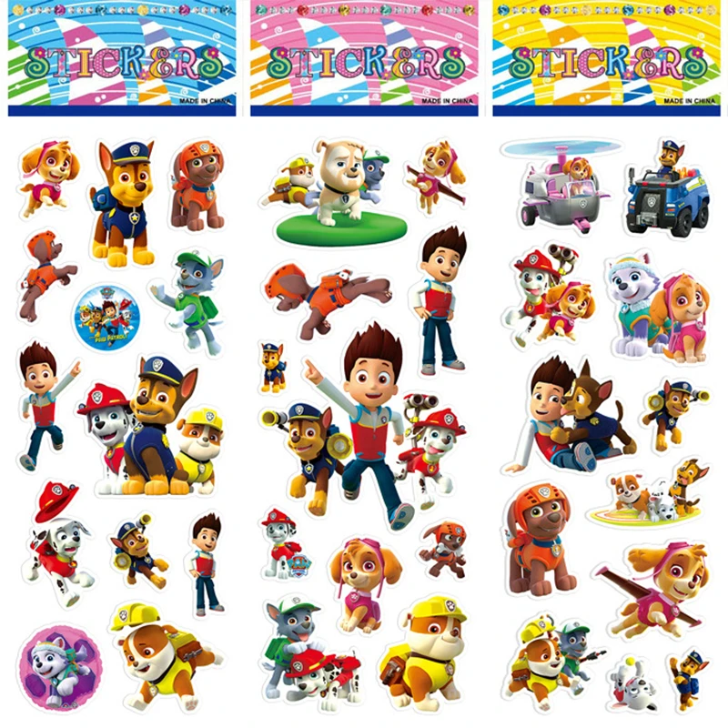 

Paw Patrol Dog Sticker toy 100pcs/set Patrulla Canina Harmless Ryder Skye Everest Action Figures Paste Toy Kids Children Gifts