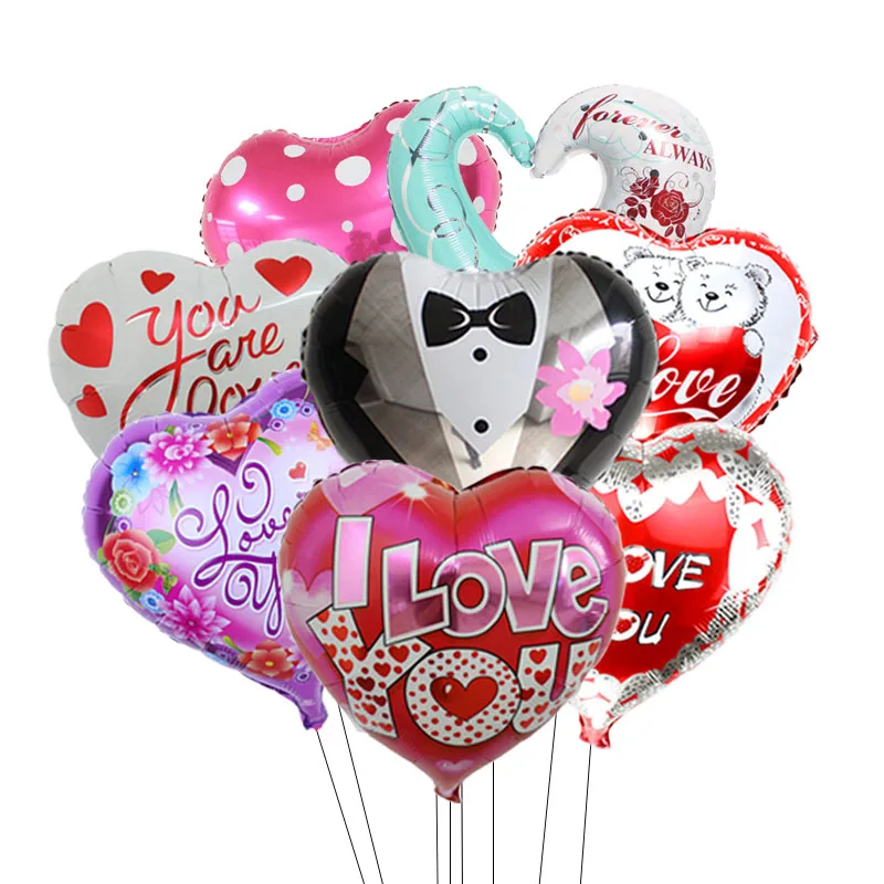 18 дюймов сердце фольгированные шарики Свадебные украшения Любовь globos воздушный