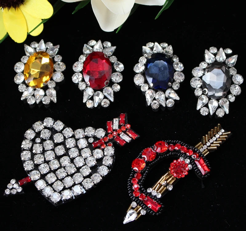3D Ручная работа Стразы Корона Бусины нашивки вышивка блестками нашивка для
