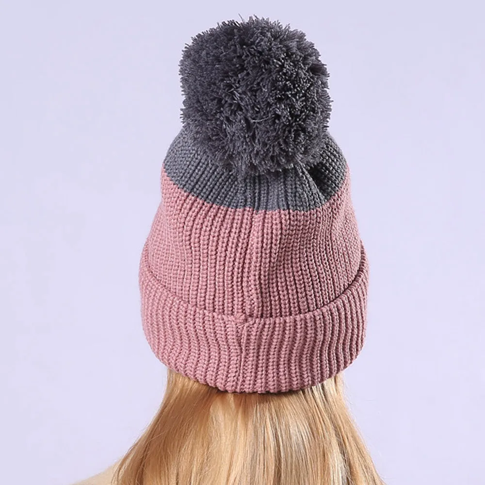 

Women Warm Crochet Winter Wool Knit Ski Beanie Skull Caps Hat Hairy Bulb 10.30