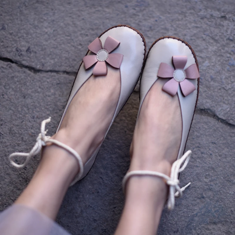

Artmu Fashion Women Shoes Handmade Genuine Leather Shoes Flower Ladies Shoes Flats Vintage Comfortable Female Woman Casual shoes