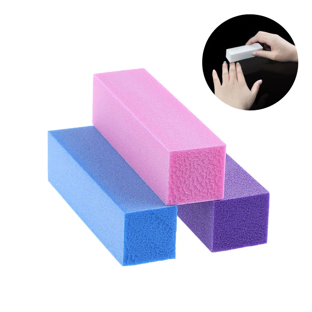 

Random Color ! 3Pcs Nail Art Buffer Sanding Blocks DIY Nail File Buffering Polishing Useful Manicure Decoration Tools