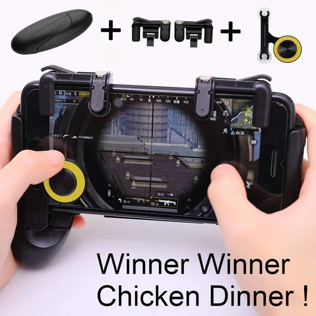 Черный Геймпад для ножей из PUBG мобильный телефон игровой контроллер l1r1 стрелок триггер Кнопка огня 3 в 1 для iOS Android - Цвет: Черный