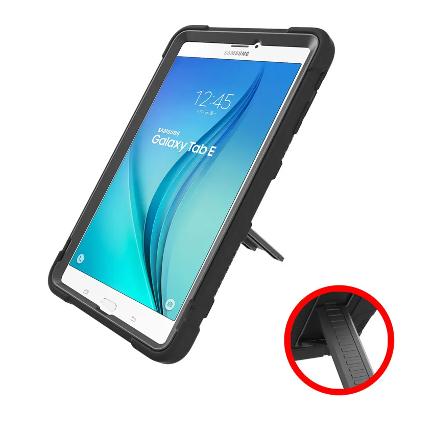 MAX-Q противоударный Броня твердой резины Kickstand Защитный чехол для Samsung Galaxy Tab E 9,6 T560 T561 Силиконовые Heavy Duty Прочный