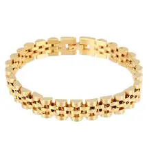 Мужские браслеты из нержавеющей стали байкерские звенья цепи 10 мм широкий золотой браслет классический браслет бижутерия для мужчин и женщин
