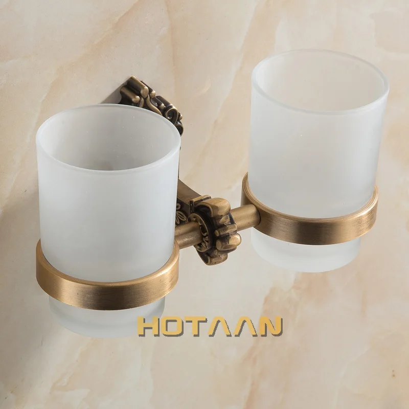 Aluminium double Tumbler Holder Cup & Tumbler Holders Toothbrush Holder Bathroom Accessories Banheiro YT-11208