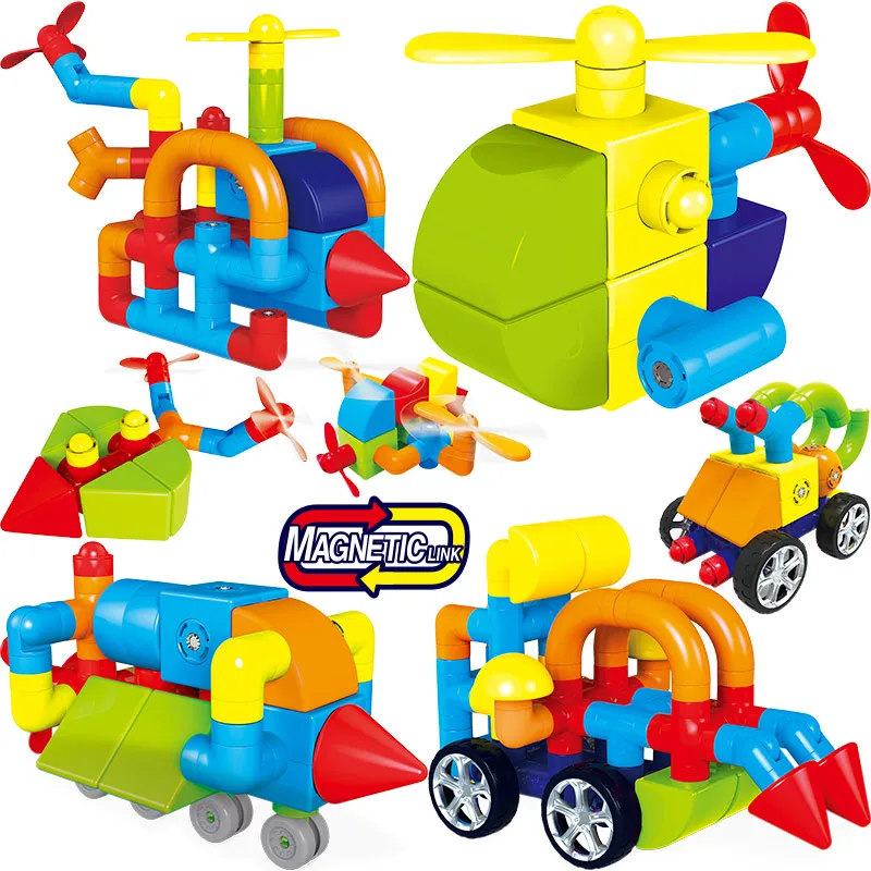 

Magnetic Blocks Aircraft Magnetic Designer Building Construction Toys Set Magnet Educational Toys For Children Kids Gift