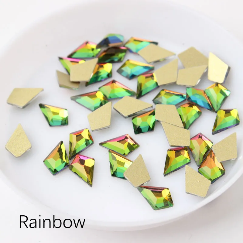 Small arrow Shape Nail Art Rhinestone 30/100pcs/lot 5.5x8.5mm Flatback Colorful Stones For 3D Nail Decoration Free shipping 