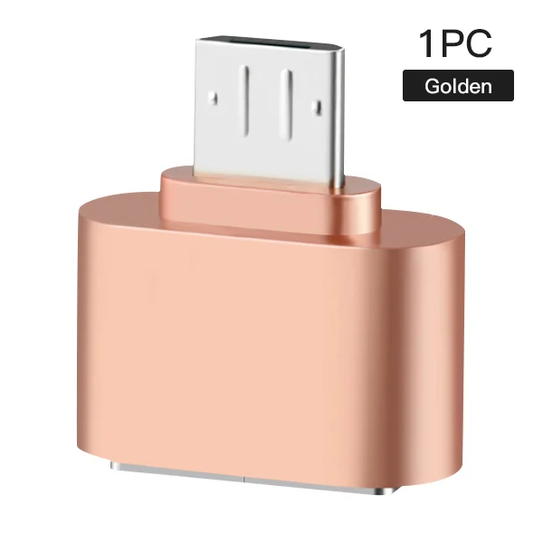 Адаптер ACCEZZ OTG Micro USB 2,0 разъем Смартфон Android для samsung huawei LG мышь клавиатура USB диск флэш OTG конвертер - Цвет: 1PC gold