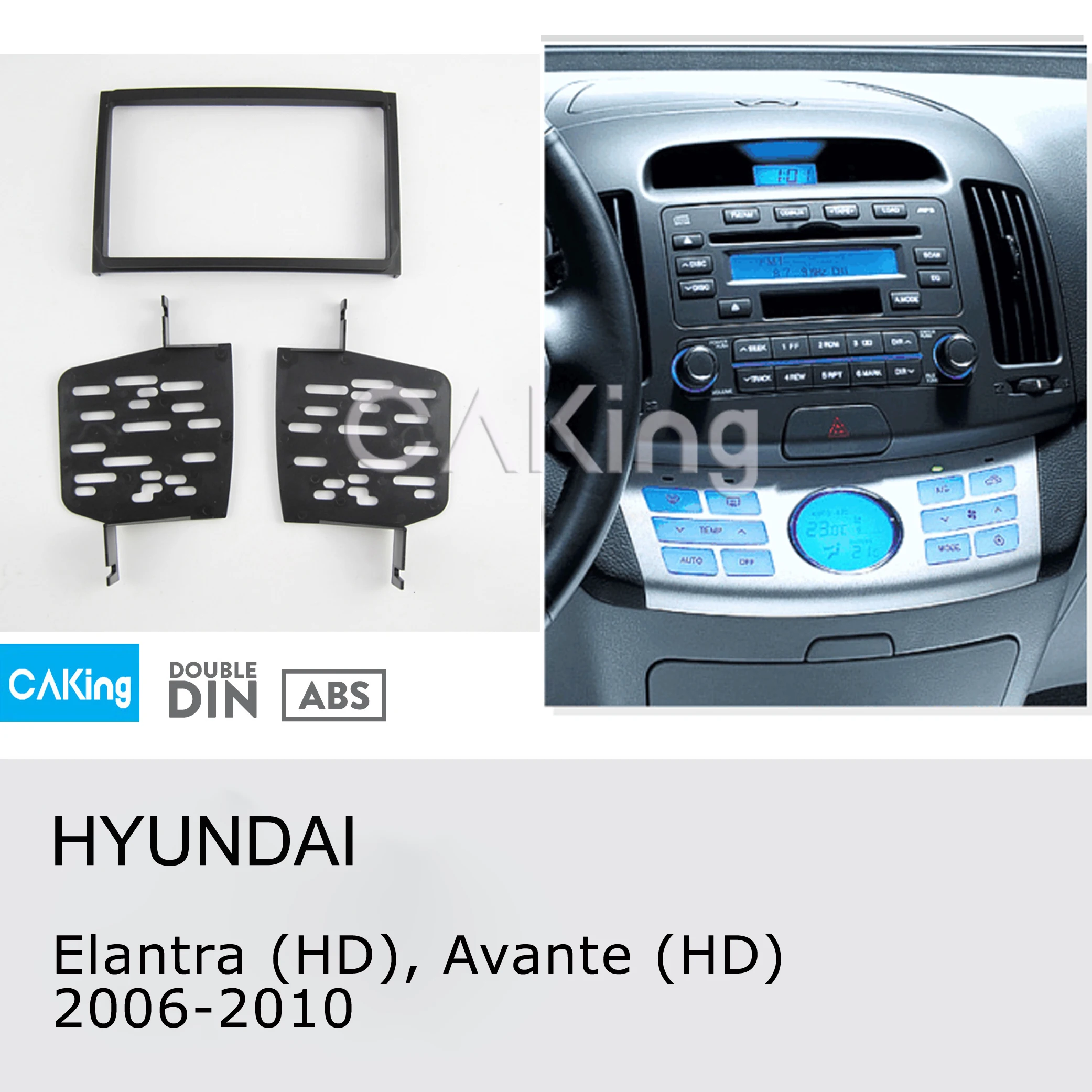 Автомобильная панель радио для HYUNDAI Elantra(HD), Avante(HD) 2006-2010(правое колесо/черный) Dash Kit Facia Plate Adapter Bezel