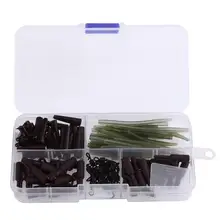 120 шт./компл. препятствующие спутыванию трубки резиновые колпачки безопасная клипса изменить набор вертлюгов с коробкой Карп рыболовное снаряжение принадлежности для рыбалки Z70