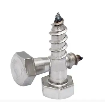 

10pcs M6 stainless steel flat head hex self tapping screws wood screw furniture decoration bolts 35mm-50mm length