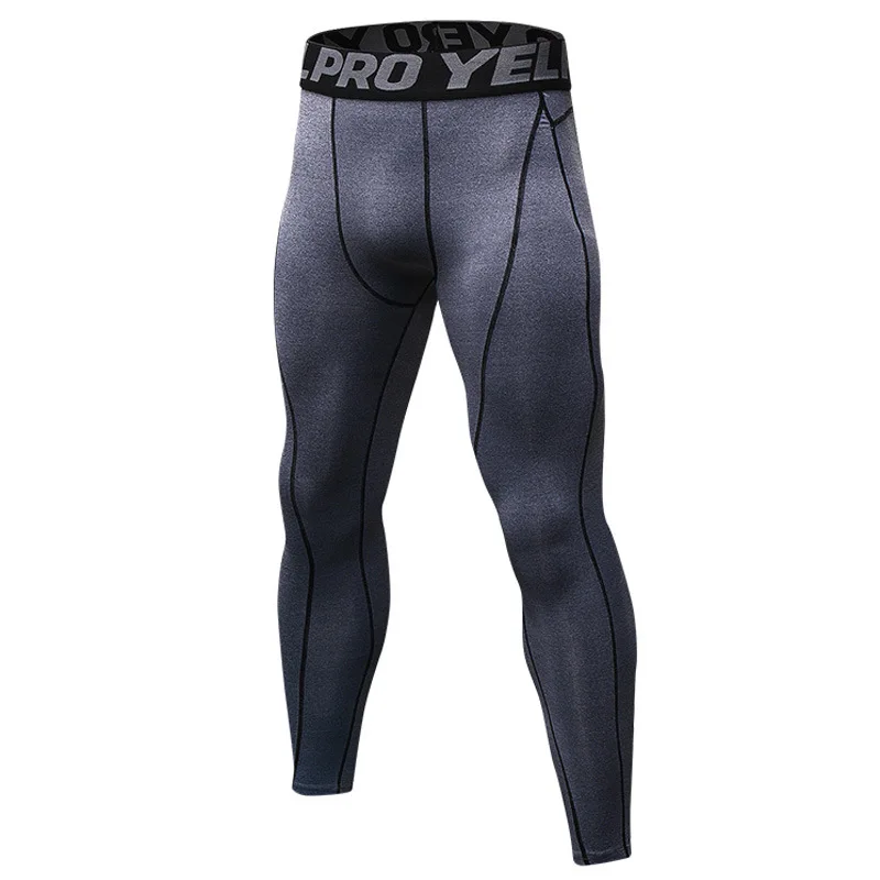 Обтягивающие спортивные тонкие облегающие тренировка в тренажерном зале обтягивающие спортивные штаны мужские спортивные легинсы для бега мужские спортивные штаны для фитнеса - Цвет: gray