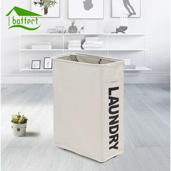 

Large Move Wheels Oxford Washing Clothes Laundry Basket Bin with Universal Wheels Foldable Mesh Drawstring Dirty Clothes Hamper